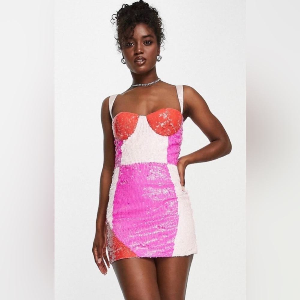 ASOS Pink and Colorful Sequin Mini Dress
BRAND NEW